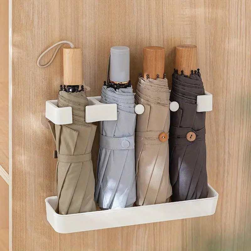 Umbrella Stand Indoor Entryway, Wall Mounted Umbrella Rack ABS Plastic, Umbrella Organizer for Modern Entryway Decor Drill Free, Umbrella Holder