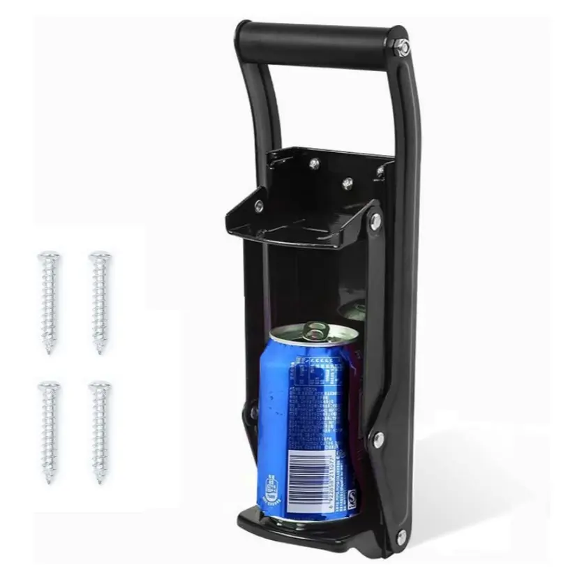 Premium Can Crusher with Bottle Opener Function, Fits 16 Oz and 12 Oz Aluminum Cans, Wall Mounted Kitchen Soda Can Crushers, Kitchen Gadgets