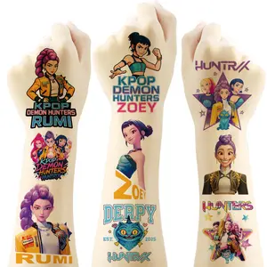 20 Pcs Kpop Demon Hunter Temporary Tattoo Stickers, Fun Anime Game Cartoon Body Art, Kids DIY Toy Reward Party Gifts, Sticker Tattoos