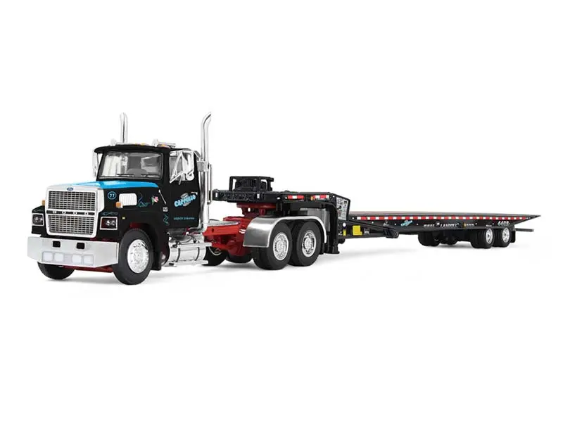 1:64 Scale Ford LTL 9000 Day Cab & Landoll 440B-50CA Traveling Axle Trailer Heavy Truck Model - DCP 69-2174, Legacy Series #3 Cappello Heavy Transport, First Gear, Highly Detailed, Choking Hazard Small Parts, Diecast, Model Truck, New, Officially Licensed