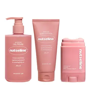 nutseline Aroma Nut Trio – Korean Care Set - Lotion + Gua Sha Serum + Oil Wash - 11 Essential Oils Bundle