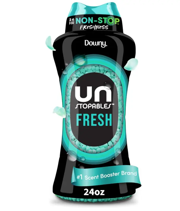 Downy Unstopables in Wash Scent Booster Beads, Fresh Scent, 24 oz, White, Laundry Beads for Odor Protection, Scent Booster Beads, Laundry Scent Boosters