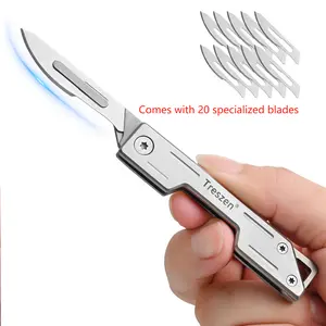 All steel stainless steel peeling knife, household fruit knife (with 20 blades included)