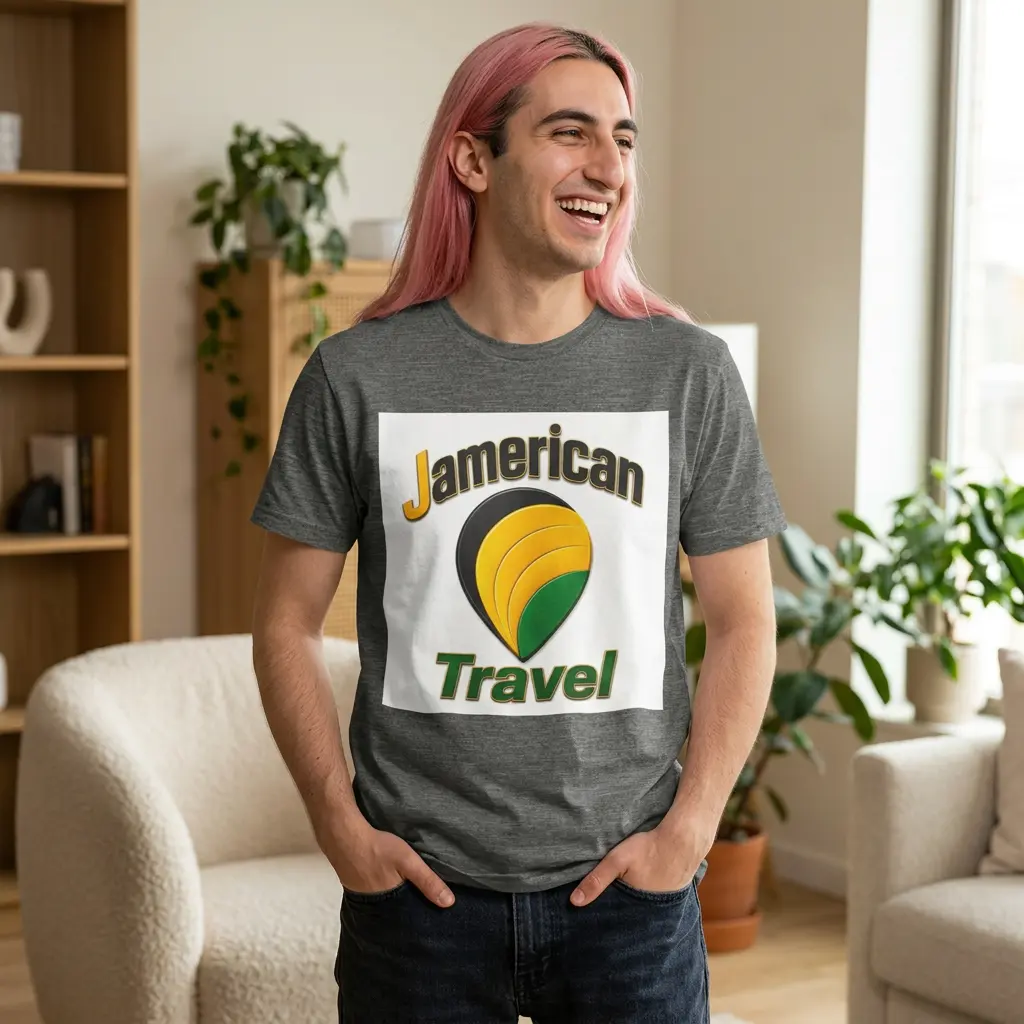 Jamerican Travel T-Shirt | Vintage Travel Logo Tee Casual Breathable