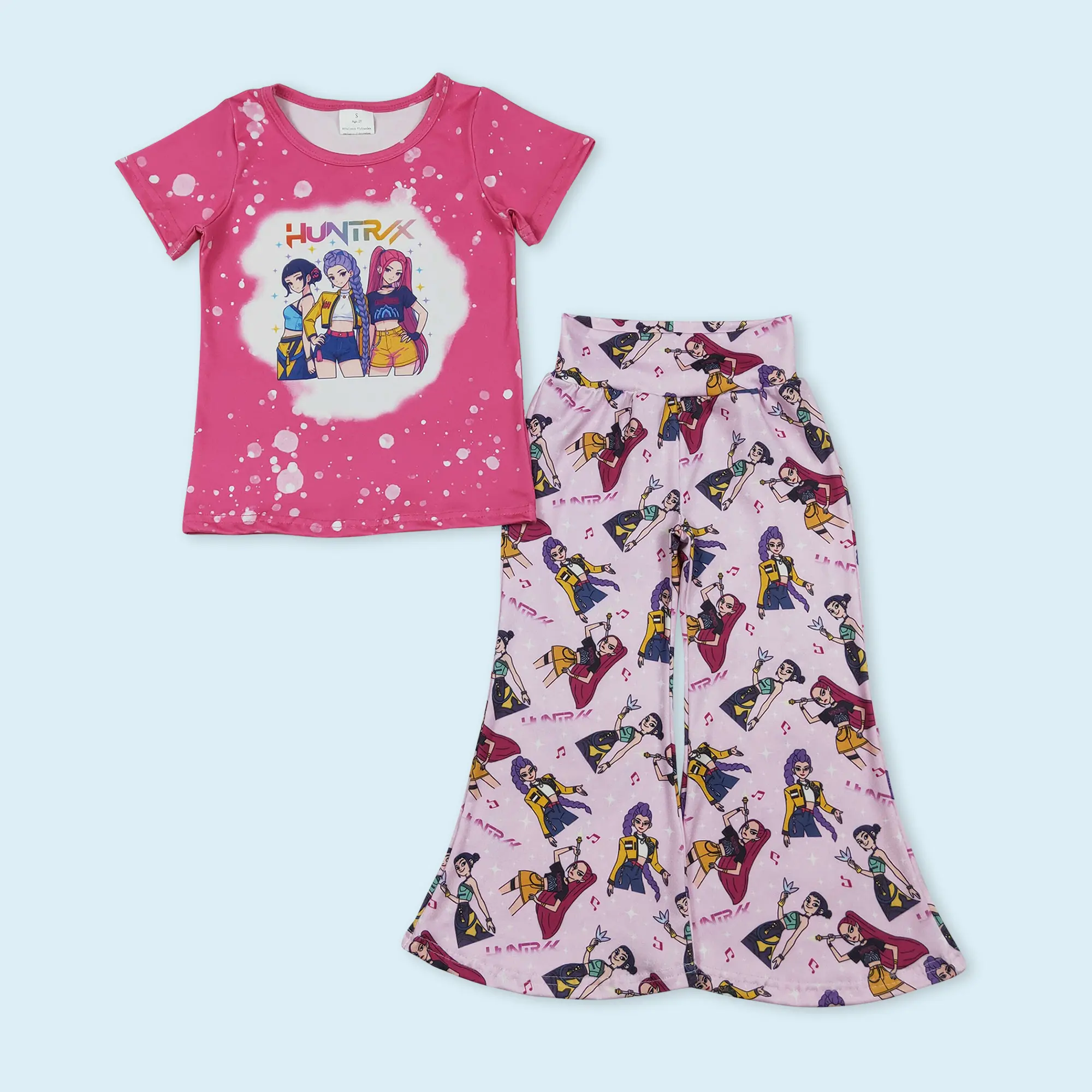 K-Pop Witch short sleeve top matching pants girls summer outfit