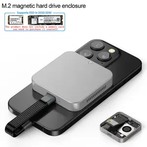 Magnetic Hard Drive, Portable Hard Drive, Phone Photo Storage Drive, Mobile External Hard Disk Box with Type-C Interface, Transmission Speed 10Gbps, Suitable for iOS/MAC/iPad/Android/Window