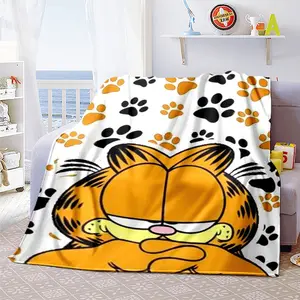 Cute Garfield Cat10 patterned printed blanket, blanket for the living room, bedroom, office and lunch break, portable blanket suitable for all four seasons, holiday gift for family and friends, C