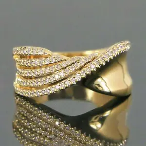 Geometric Twisted Zircon Ring for Women – Y2K Style,  Statement Jewelry, Birthday or Anniversary Gift