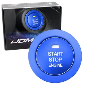 iJDMTOY JDM Blue Aluminum Keyless Engine Push Start Button w/Surrounding Ring Trim For Subaru 2013-up BRZ, Crosstrek, 2014-up Forester, 2015-2021 WRX STI