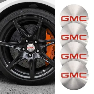 4Pcs 56MM Car Wheel Hub Cap Center Sticker Emblem Auto Badge Decal Automotive Decals Accessories For GMC Terrain Sierra Canyon Yukon Acadia Savana Denali AT4 Granite