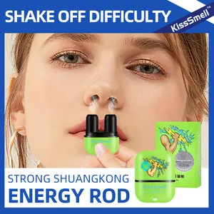 Energy Nasal Inhaler Stick Mint Flavor 2-Hole Design Natural Menthol Balm for Fatigue Relief Daily Use Essential Oil Inhaler Boom Boom Stick Oral