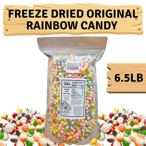 Freeze Dried Sour Rainbow Candy 6.5lb Bulk Party Size Jumbo Giant Bag - Crunchy, Intense Flavor, Lightweight Snack, Freeze Dried Candy - Resealable Bag - Ships In Box bulk candy