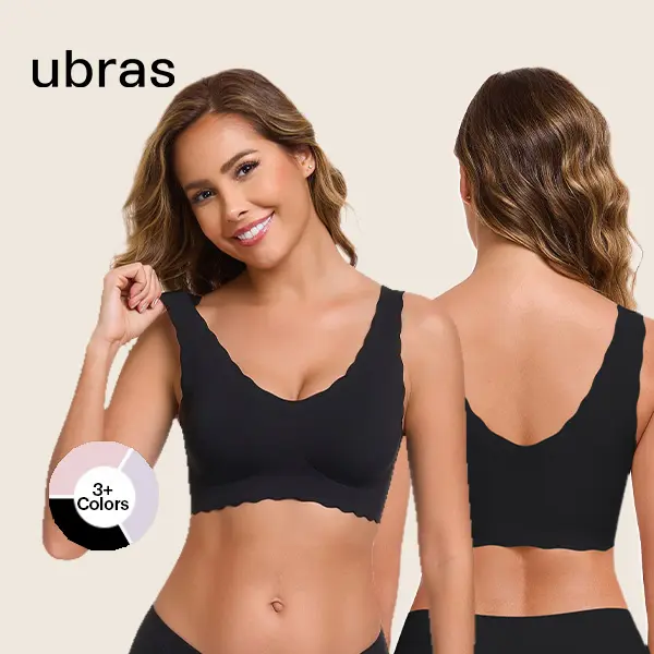 【2Pcs】Basic Seamless Bralette Deep V-Neck Wave Trimmed Bralette for Women Full Coverage Wire-Free Lightweight Stretchy Minimalist Nude Womenswear Breathable Fabric Smooth Strap Wireless Nude/Nude Soft Soft