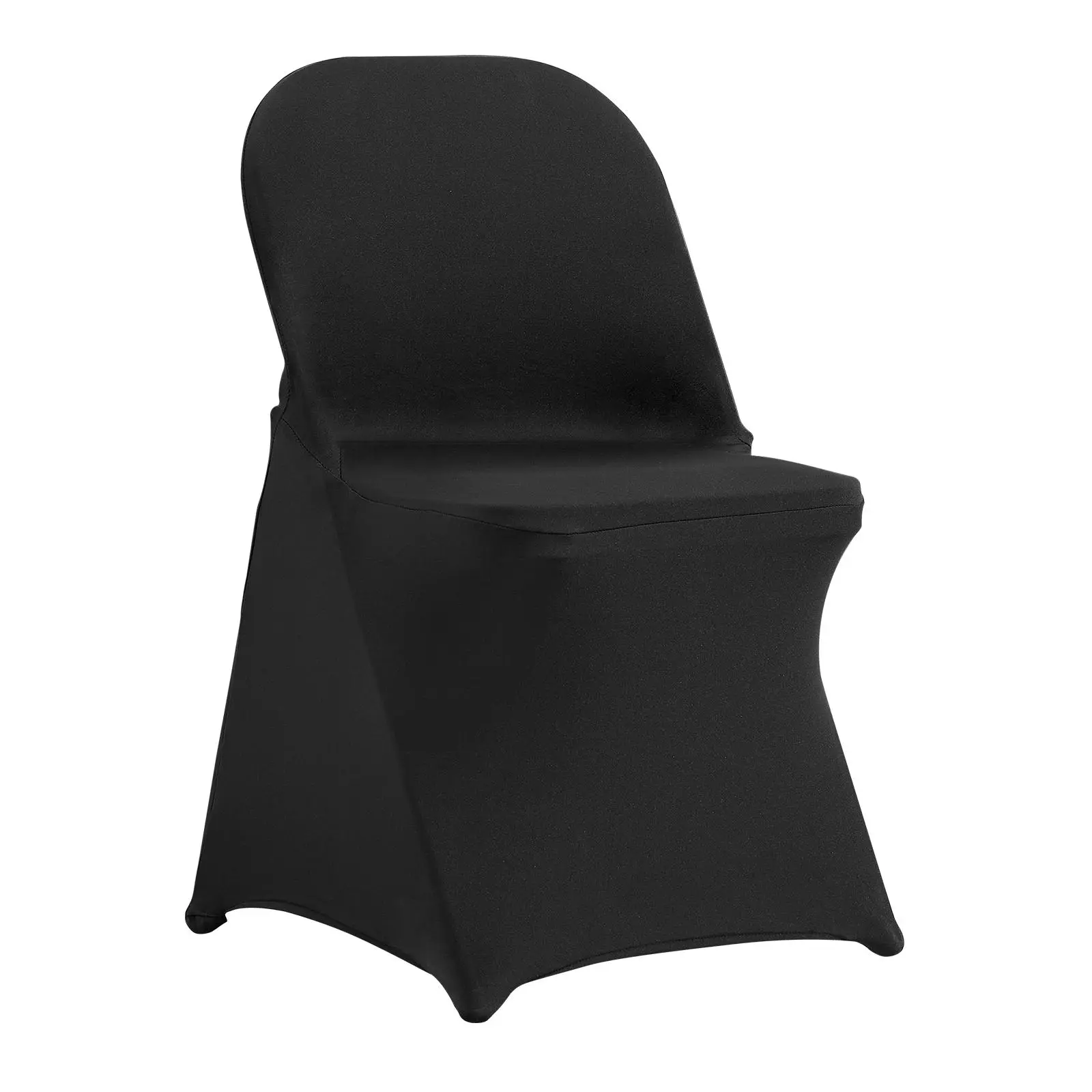【SummerFinds】VEVOR 100 Pcs Solid Black Polyester Stretch Spandex Folding Chair Covers, 15.7x16.5x30.3in Universal Fitted Slipcovers, Wrinkle-Resistant Stain-Resistant Durable Machine-Washable Protectors with 4 Elastic Pockets for Wedding, Party