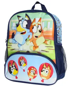 Bluey 14" Kids School Travel Backpack Bag For Toys w/ Raised Character Designs