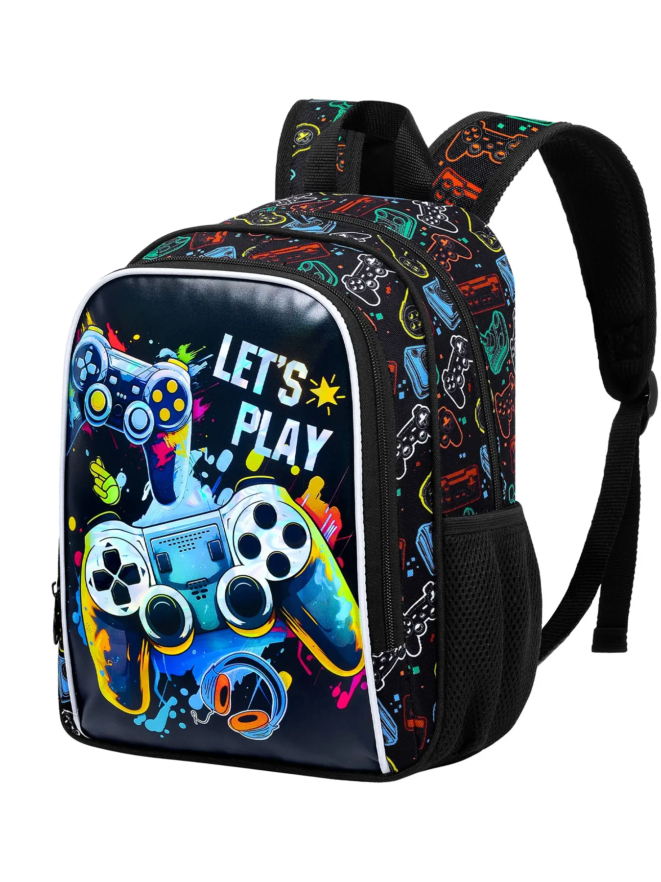 Reflective Safety Toddler Backpack for Boys – Game Kindergarten Bookbag with Adjustable Straps, Lightweight Preschool Bag for Little Kids, Geek Bag, Funny Bag, Casual Printed Backpack