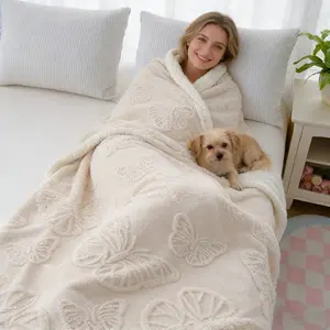 King Queen Size Butterfly Blanket, Soft Comfortable Breathable, Multi-Color Options, Ideal for Bedroom Office Outdoor Camping Picnic Sofa