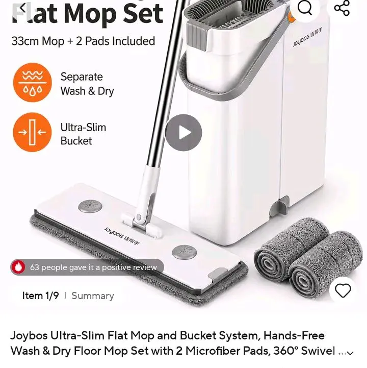 flat mop and bucket