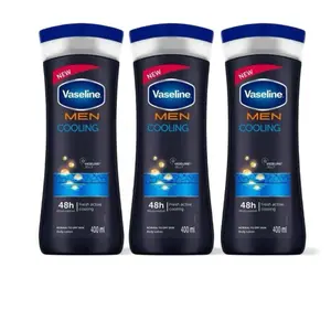 Vaseline Men Cooling Body Lotion 400ml - Refreshing Formula for Men's Skin Care Daily