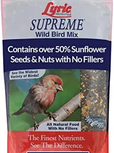 Lyric Supreme Wild Bird Seed - Wild Bird Food Mix with Nuts & Sunflower Seeds for Outside Feeders - Attracts Many Beautiful Songbirds - 4.5 lb bag