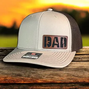 DAD 2A 2nd Amendment Patriotic Leather Patch Hat Father's Day Gift Khaki/Brown