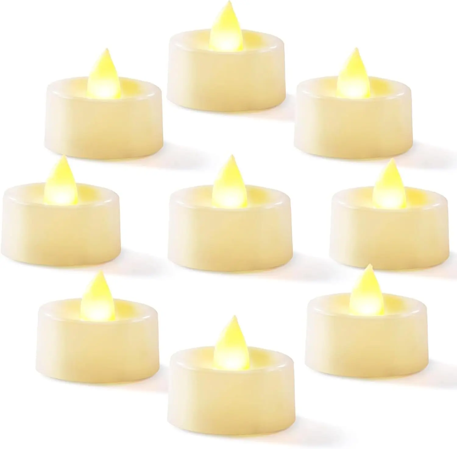 12-Pack Blue Flameless LED Tea Lights, Battery-Operated Fake Electric TeaLights with 200+ Hour Runtime for Wedding Centerpiece, Halloween Decor, Funeral Arrangements