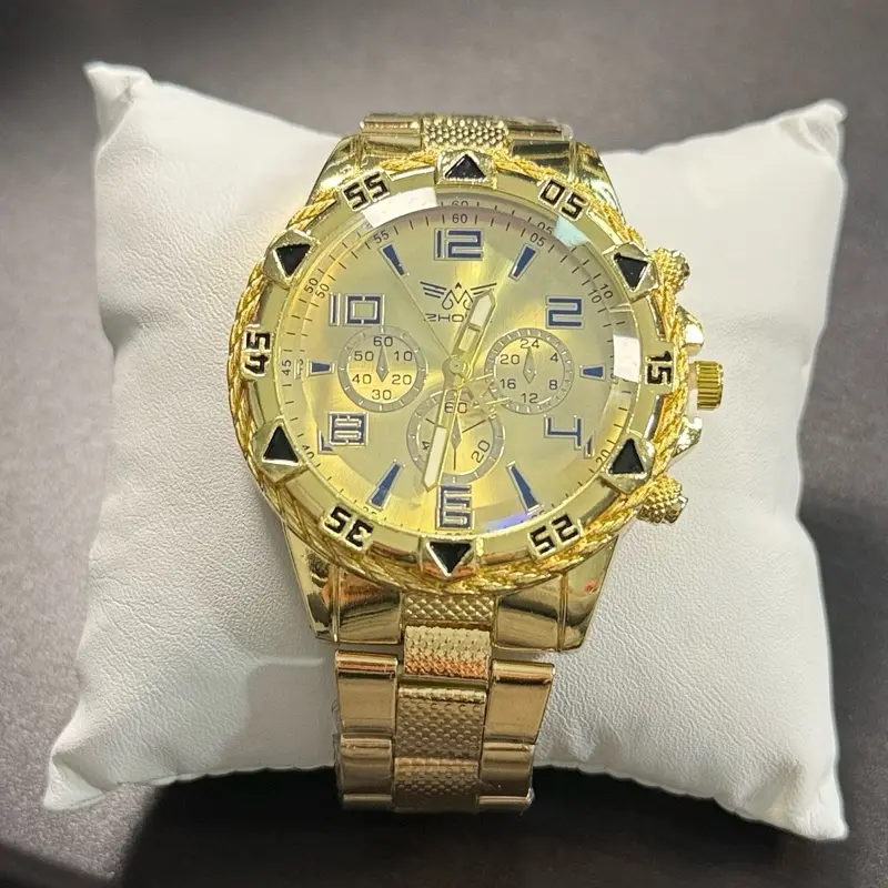 Royal Gold Titan Watch – Luxury Men’s Stainless Steel Quartz Wristwatch