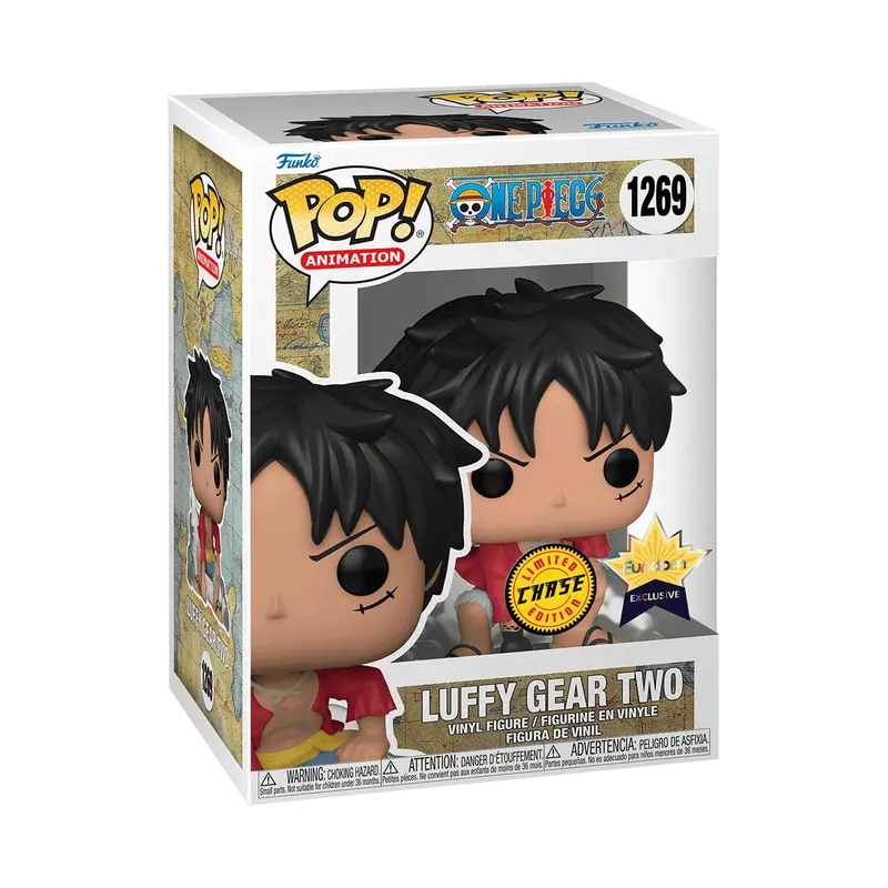 Funko Pop! One Piece - Luffy Gear Two (Chase) #1269 Exclusive (Sticker may vary) Collectible Pop Vinyl Figure