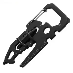 Stainless Steel Outdoor Tools Carabiner Clip Bottle Opener Keychain Ring Multifunction Card Tool Camping Climbing Accessories carabiner Hanging Kitchen