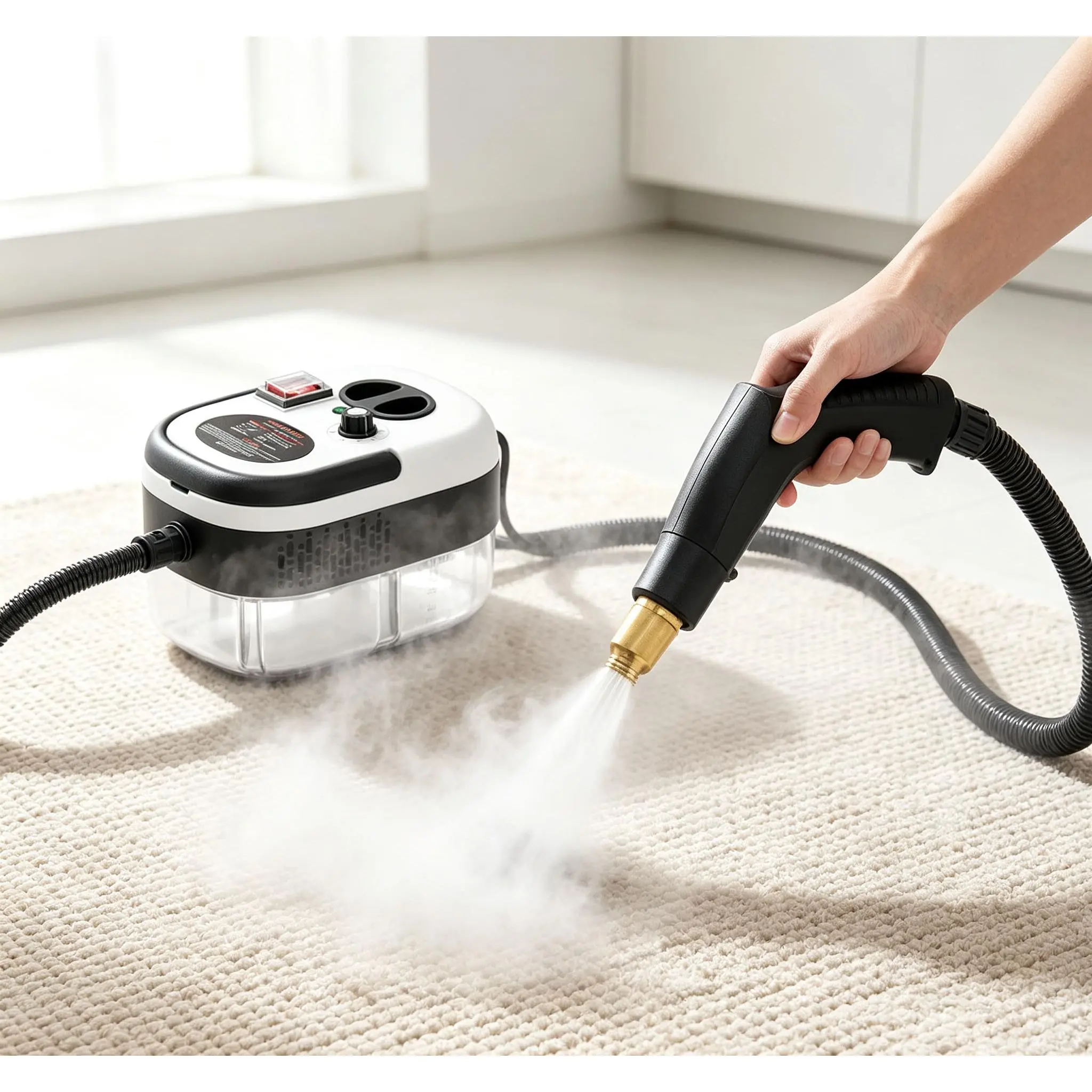 2500W Chemical-Free Sanitizing Steam Cleaner - Handheld Pressure Washer with Anti-Slip Ergo Grip, Complete Accessories for Home Cleaning, Car Detailing, 2500W Power