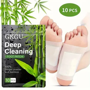 ，： Bamboo & Ginger Foot Patches (10 PCS) | Deep Cleanse & Relax, Wake Up Refreshed | Stress Relief, Detox & Better Sleep, Natural Healthy Care Solution