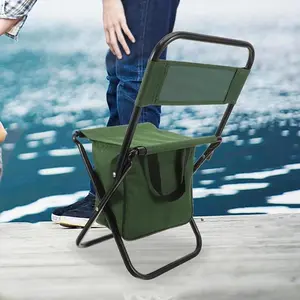 Portable Folding Camping Chair with Cooler Bag, Multifunctional Fishing Chair, Outdoor Camping Chair, Beach Fishing Chair, Camping & Hiking Equipment, Boating Accessory