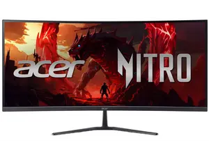 Acer Nitro ED340CUR J0biip 34" 1500R 21:9 Curved QHD (3440 x 1440) AMD FreeSync Premium Gaming Monitor, 120Hz Refresh Rate, 1ms (VRB), sRGB 99%, VESA Mounting Compliant