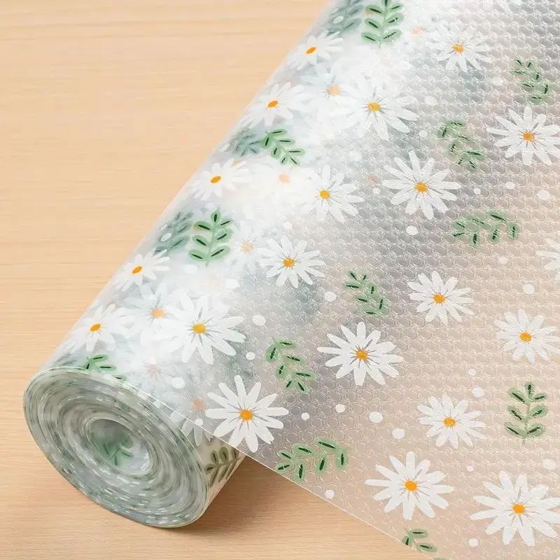 Daisy Pattern Shelf Liner, Non-slip Waterproof Placemat, Coasters, Durable Easy-to-clean Home Mat for Cabinets, Shelves, Refrigerator, Counters & Drawers, Shelf Liners Coasters