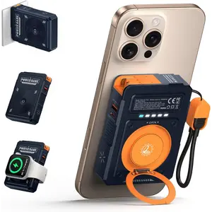 for Magsafe Battery Pack 10000mAh,5-in-1 Magnetic Power Bank Built in AC Plug,Magnetic Wireless Portable Charger for Apple Watch,22.5W Fast Charging Power Bank for iPhone 16 Pro Max/15/14/13/12 Mini