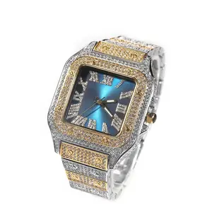 18K White Gold Vacuum Plated Watch with 5A+ Sri Lanka Zircon Square Watch Miami Italy Mexico & Micro Inspired for Women & Men Jewelry,Daily Wear,Casual Fashion,Gift Idea,,Classic, Minimalist,Simple,Sporty Style