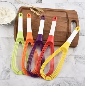 Storeable And Foldable Household Multifunctional Manual Rotary Whisk, Collapsible Whisks - 2 in 1 Balloon Whisk + Flat Whisk - Folds Flat for Storage/Dual Use