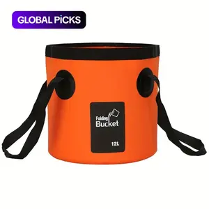 Portable Folding Water Bucket, 12L/20L Water Storage Bag with Straps, Multifunctional Water Storage Bag for Outdoor Camping Hiking, Water Storage Bladder
