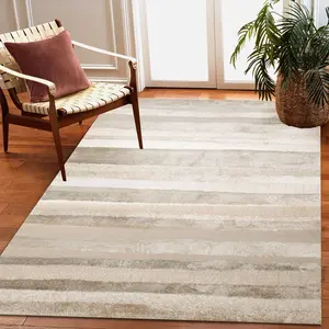 Lush Decor FIORD  Indoor Power Loomed Polyester Durable Area Rug - Transitional Stripe Cabin Decorative   (Stripe)