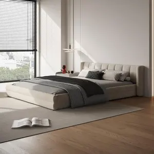 Size Bed Frame with Cloud Soft Headboard, Chenille Upholstered Grounded Wood Base Bed Frame, No Box Spring Needed