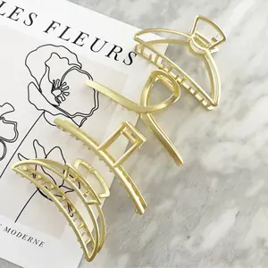 Gold Metallic Hair Claw, Hair Clip - FAITH