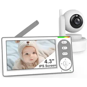 4.3'' Video Baby Monitor with 30 Hours Battery, Remote Pan-Tilt-Zoom Baby Monitor No WiFi, Baby Monitor with Camera and Audio, Night Vision, ECO Mode, Two-way Talk, 8 Lullabies, 1000ft Range