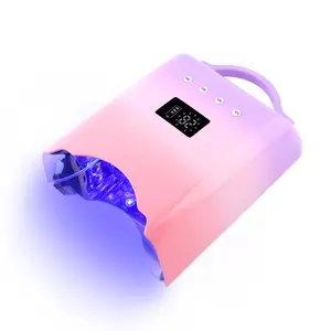 NEO Cordless & Rechargeable Nail Curing Lamp 78W with 4 LCD Time Display Timer, Auto Sensor, and Spacious Interior for All Hand Sizes and Nail Lengths (Gradient Purple Pink/Gradient Pink Gold/Metallic Rose Gold),Infrared Sensor Nail Dryer Lamp