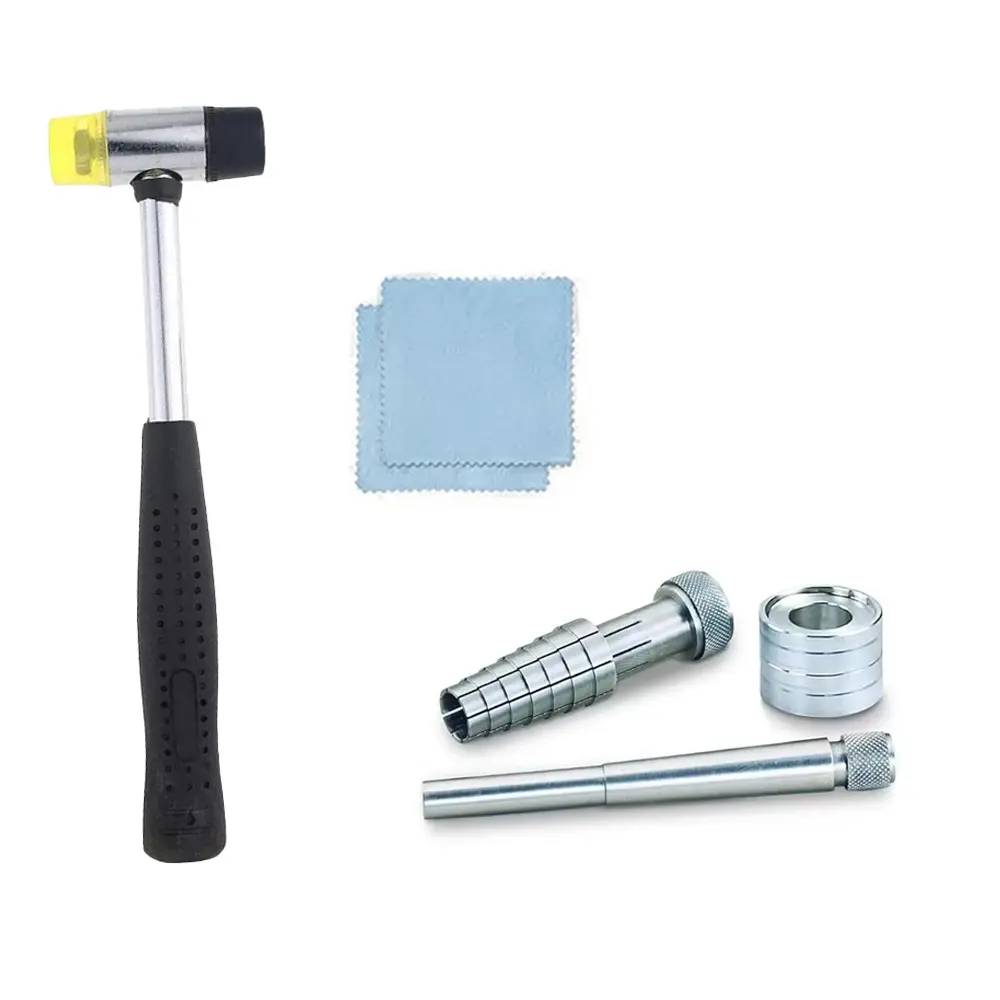 Jewelers' Jewelry Repair Kit with Ring Expander, Rubber Mallet, Polishing Cloths for Precise Resizing & Polishing Soft Tools