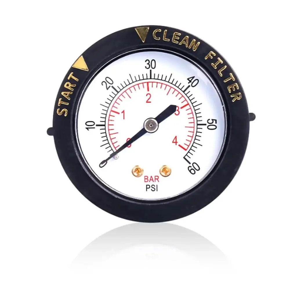 Pentair 190059 Water Pressure Gauge - 1/4" NPT Back Mount, 2" Dial Size, 0–60 Psi Range, Twist Bezel, Easy Readings, Brass Wetted Parts, Tool-Free Maintenance Tracking, Hayward ECX2712B1 Compatible, Broad Compatibility for Pool, Car Tire Repair Tools
