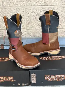 Men Raptor Work Boots Texas Print Steel Toe