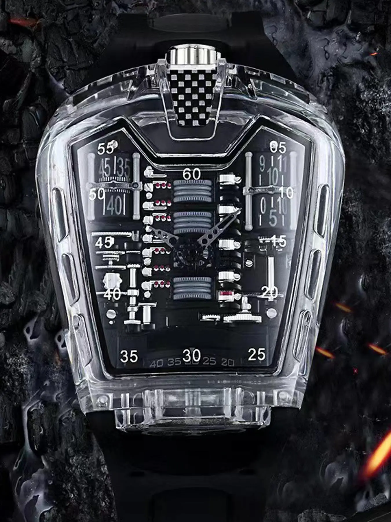 Men's Casual Geometric Dial Quartz Watch As Gift, Fashionable Luxury Analog Watch with Silicone Strap, Sporty Trendy Luxury Watches for Men for Daily Life with Box Watches for Men 2024 headphones bluetooth