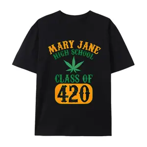 Men's Class of 420 Weed Graphic Sport T-Shirt, 100% Fabric, Crew Neck, Short Sleeve, Regular Fit, Weekend Casual All-Season Wear