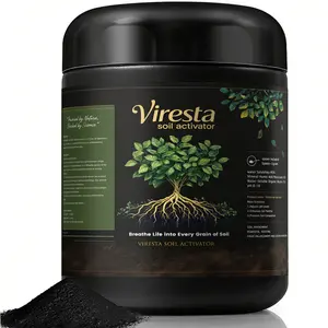 Viresta Soil Revitalizer (13.8oz / 390g), Concentrated Humic Acid Formula for Lawn & Garden Plant Food Enhancer Yields 266 Gallons Fertilizer Lawn & Garden Soil Conditioner - Plant Food Enhancer, Concentrated Humic Acid