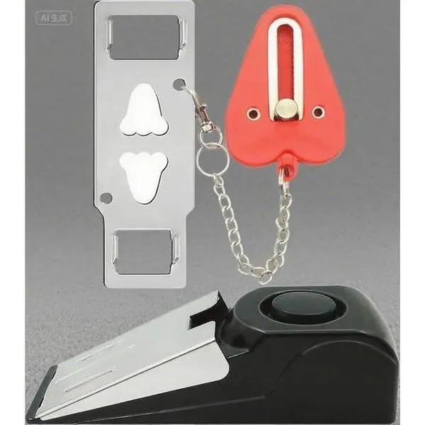 Door Security Bar with Metal Claws - Compact Door Locks & Alarm Kit, Reusable Portable Self-Defense Home Safety Hardware Tool